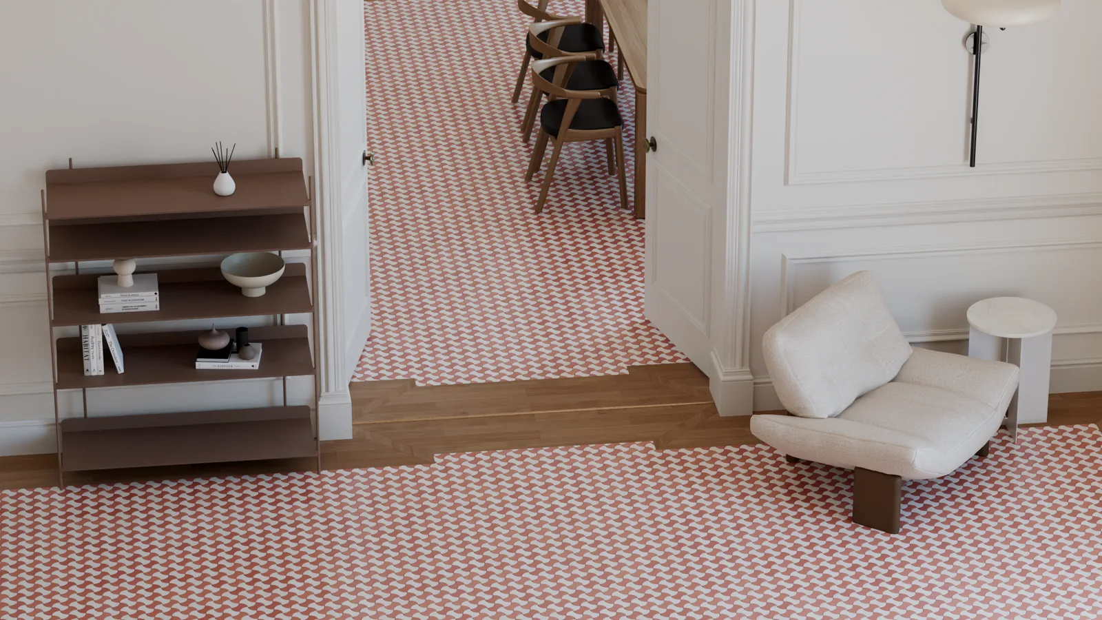 Corset floor laid by Floor and Tiles Generator, rendered in Corona
